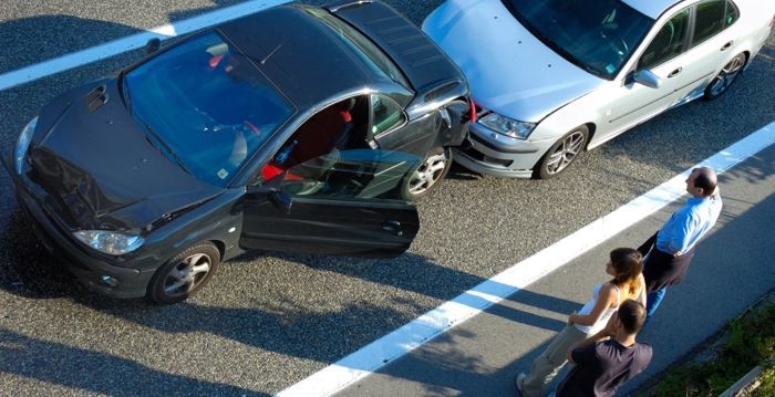 Car accident scene in Miami.