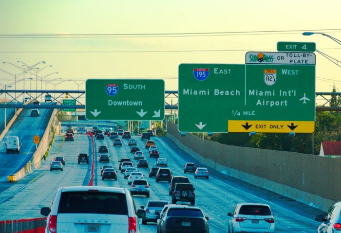 Safely navigating Miami's busy highways.