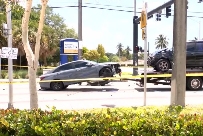 Tourist car accident in MIami.