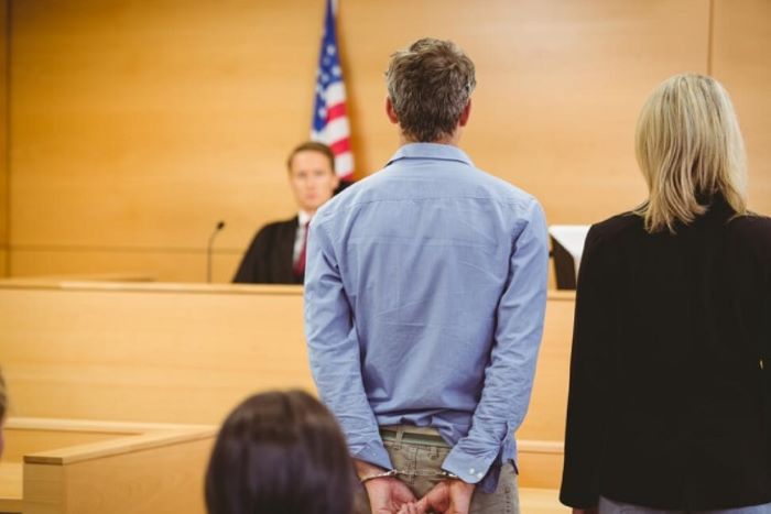 Accused waiting for verdict in a Miami criminal trial.