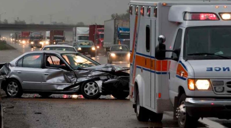 Road accident in Miami involving cars.